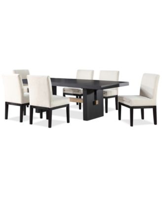 Furniture - Macai 9-Pc. Set (Rectangular Table + 8 Upholstered Side Chairs)