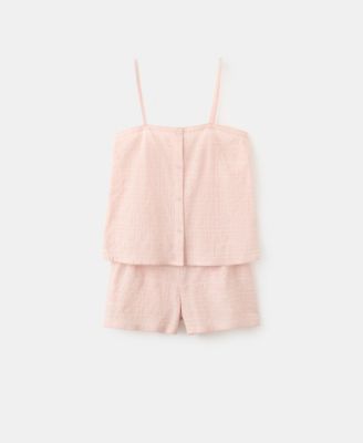 MANGO - Women's Two-Piece Cotton Pajama Set