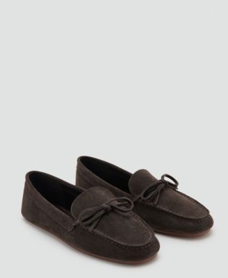 MANGO - Women's Bow Suede Moccasins