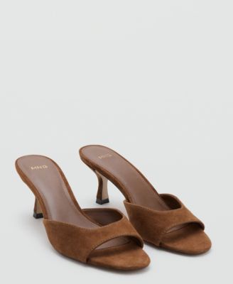MANGO - Women's Suede Funnel-Heel Sandals