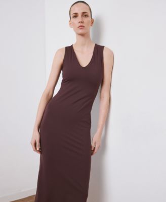 MANGO - Women's Fitted V-Neck Dress