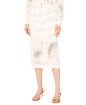 CeCe - Women's Mesh Polyester Pencil Midi Skirt