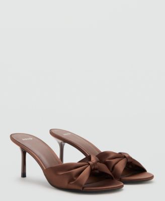 MANGO - Women's Satin-Finish Bow Sandals