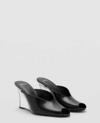 MANGO - Women's Combined Leather Wedge Shoes