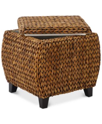 Gallerie Décor - Dawkins Round Storage Ottoman, Direct Ship