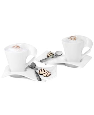 New Wave Caffè Coffee Mugs & Saucers Gift Set, Service for 2 image