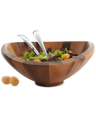 Nambe Butterfly 3 piece Wood Salad Set with Servers image