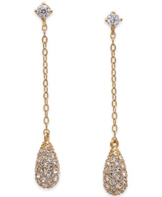 Eliot Danori - Gold-Tone Pav&eacute; Drop Earrings