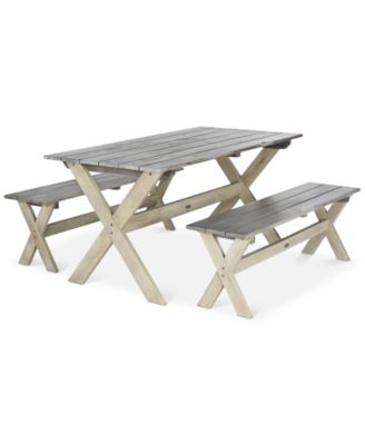 Safavieh - Eliana Outdoor 3-Pc. Dining Set, Quick Ship