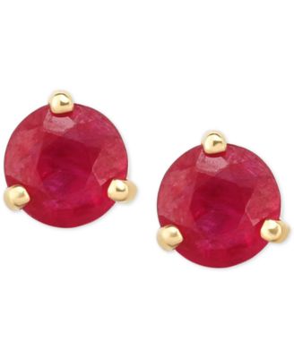 Macy's - Ruby Stud Earrings (1-1/5 ct. t.w.) in 14k Gold