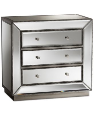 Furniture - Edeline Mirrored Chest, Quick Ship
