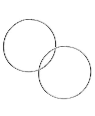 GUESS - Earrings, Silver-Tone Large Endless Hoop