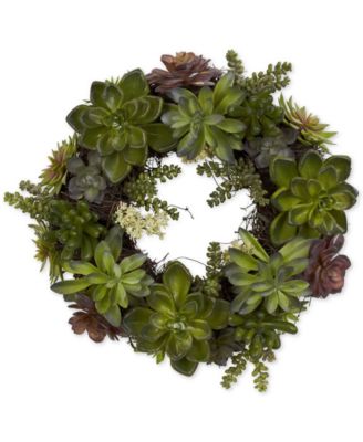 Nearly Natural - 20" Succulent Wreath
