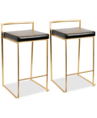 Lumisource - Fuji PU Counter Stool (Set of 2), Quick Ship