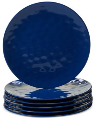 Certified International - 6-Pc. Cobalt Blue Melamine Dinner Plate Set