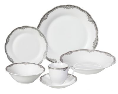 Lorren Home Trends - Elizabeth 24-Pc. Dinnerware Set, Service for 4