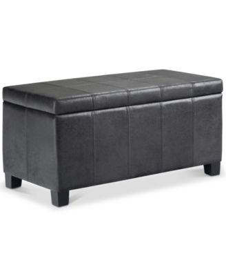 Simpli Home - Dover Storage Ottoman, Quick Ship