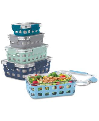 Ello - DuraGlass Meal Prep Full Week 10-Pc. Food Storage Container Set, Blue