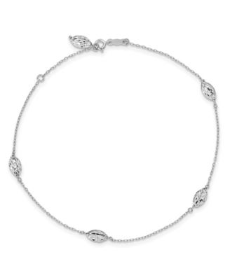 Macy's - Rice Bead Anklet in 14k White Gold