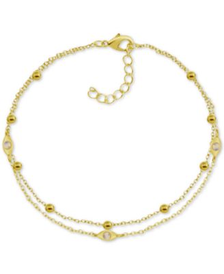 And Now This - Two-Row Charm Anklet in Gold-Plate