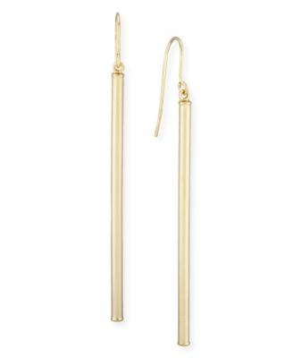 Macy's - Sleek Column Drop Earrings Set in 14k Gold
