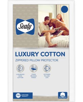 Sealy - Luxury Cotton Zippered Pillow Protector, King