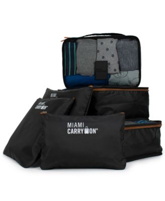 Miami CarryOn - Collins 6-Piece Packing Cubes Luggage Organizer (Olive Green+Tan)