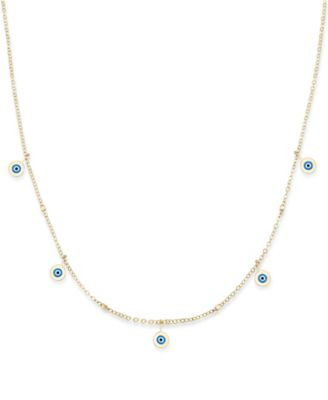 Macy's - Enamel Evil Eye Dangle 18" Statement Necklace in 10k Gold