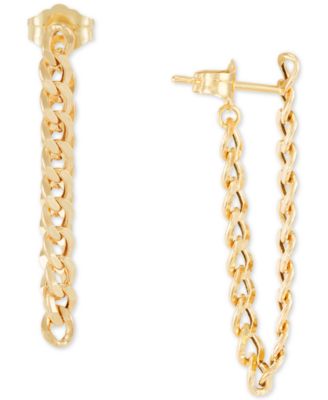 Macy's - Chain Link Front to Back Drop Earrings in 10k Gold