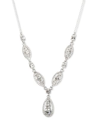 Givenchy - Crystal Trio Lariat Necklace, 16" + 3" extender