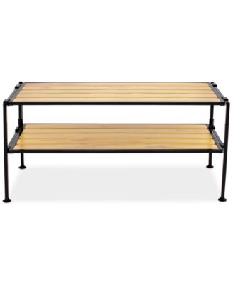 Seville Classics - 2-Tier Stackable 6-Pair Resin Slat Shoe Storage Rack Organizer