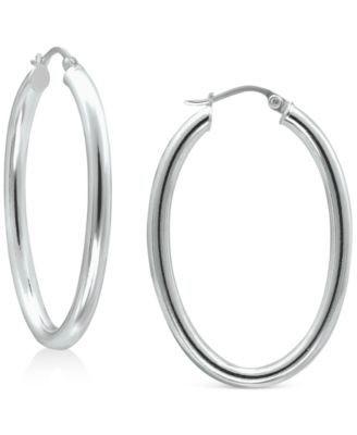 Giani Bernini - Polished Oval Medium Hoop Earrings, 25mm