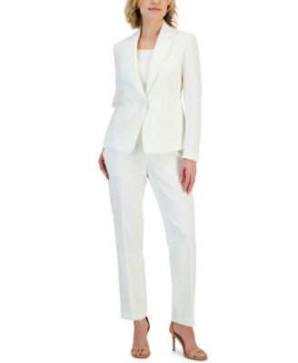 Le Suit - Women's Crepe One-Button Pantsuit, Regular & Petite Sizes