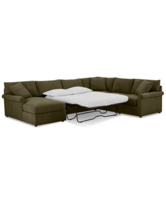 CLOSEOUT! Wrenley 138" 5-Pc. Fabric Modular Sleeper Chaise Sectional Sofa, Created for Macy's image