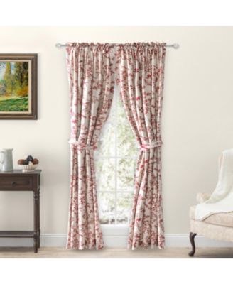 Waverly Gardens Tailored Curtain Panel Pair with tiebacks 84"W x 72"L image
