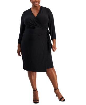 Anne Klein - Plus Size Printed Classic Wrap Dress