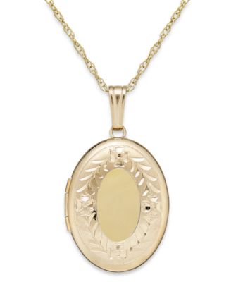 Macy's - Engraved Oval Locket in 14k Gold