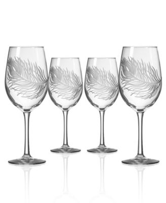 Peacock White Wine Glass 12oz - Set of 4 Glasses image