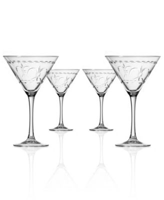 Fleur De Lis Martini Glass 10oz - Set of 4 Glasses image