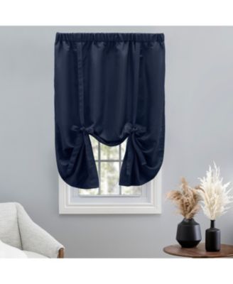 Grasscloth Lined Rod Pocket Tie-Up Curtain Panel 54"W x 63"L image