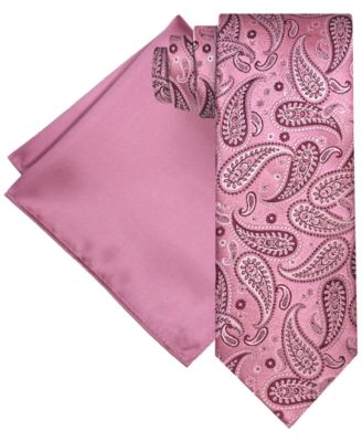 Steve Harvey - Men's Paisley Tie & Solid Pocket Square Set