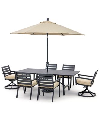 Astaire Outdoor 7-pc Dining Set (84"x42" table + 4 dining chairs + 2 swivel chairs), Created for Macy's image