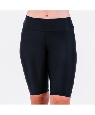 Women's Chlorine Resistant High Waisted Long Bike Swim Shorts image