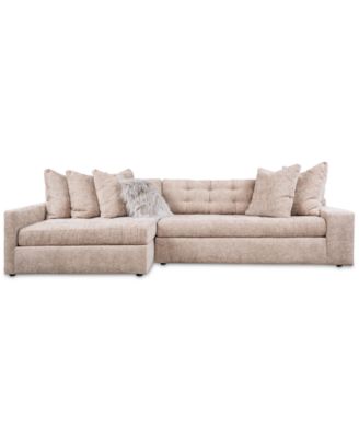 Pherie 131" 2-Pc. Fabric Sectional with Cuddler, Created for Macy's image