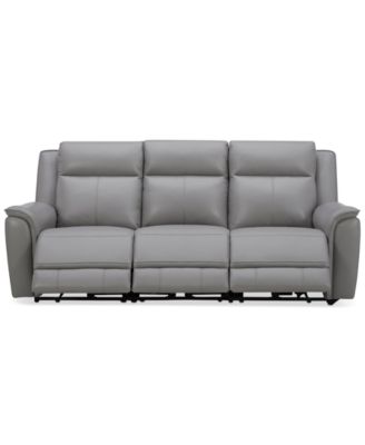 Addyson 88" 3-Pc. Leather Sofa with 3 Zero Gravity Recliners with Power Headrests, Created for Macy's image