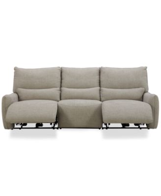 Furniture - Olper 3-Pc. Fabric Zero Wall Sectional Sofa with 2 Power Motion Chairs