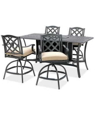 Wythburn 5-pc. Outdoor Bar Height Fire Pit Chat Set, Created for Macys image