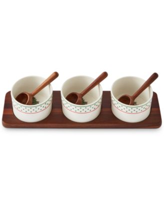 Christmas Tree Polka Dot 7 Piece Condiment Set image
