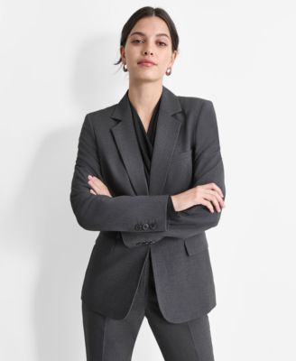 DKNY - Women's Notch-Lapel Button-Front Long-Sleeve Jacket