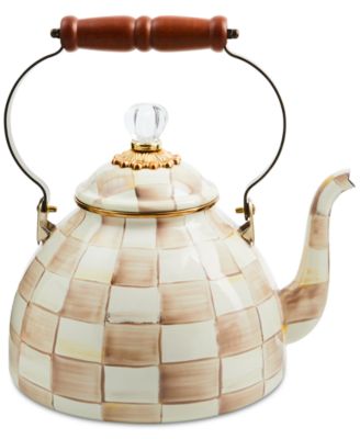 Mocha Check 3-Qt. Tea Kettle image
